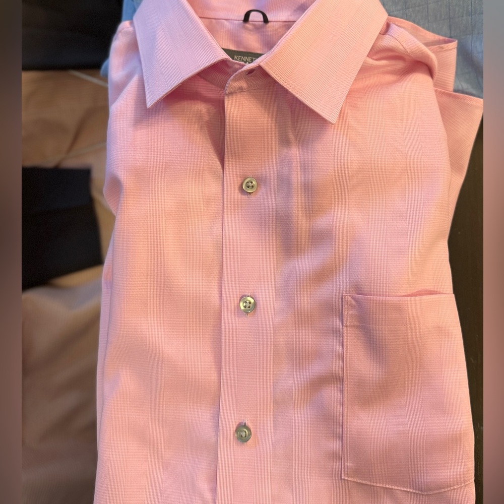 Pink and white mini checkered dress shirt size 16 1/2